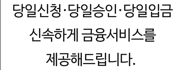 당일신청당일승인당일입금신속하게금융서비스를제공해드립니다